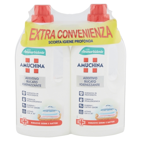 Amuchina Bucato Additivo Igienizzante con Ammorbidente 2x1000ml